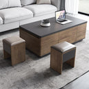 YOOKE Coffee Table With Wheels Mobile Multifunctional Folding Dining Table With Chair Nordic