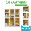 Large Villa Breeding Cage Two-layer Display Cabinet Solid Wood Nest Luxury Bed Cat House