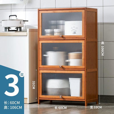 GUJIA Kitchen Cabinet Storage Cabinet Multi-layer Floor Shelf Multifunctional Cupboard Cabinet