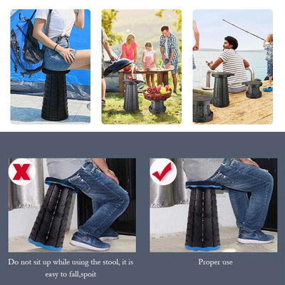 Foldable Stool Outdoor Telescopic Stool Seat Portable Fishing Stool Folding Adjustable Stool