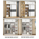 Kinbolee Wardrobe Sliding Door Nordic Wardrobe Multi-smell Wardrobe Sliding Door