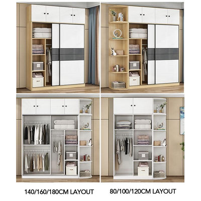 Kinbolee Wardrobe Sliding Door Nordic Wardrobe Multi-smell Wardrobe Sliding Door