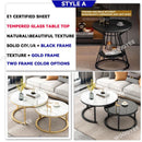 SENBIJU Small Coffee Table Nordic Side Table Round coffee table With Roller