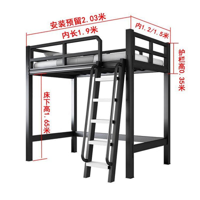 Wrought Iron Bed/ Double Loft Bed / Loft Bed / Student Dormitory Bed