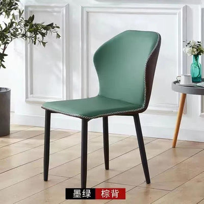 Dining Chair Home Nordic Leather Iron Chair Backrest Stool Hotel Restaurant Chair-005.SG