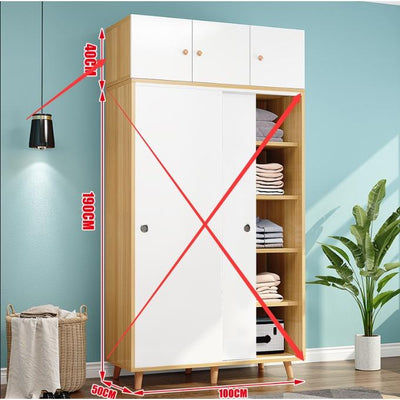 Kinbolee Nordic Wardrobe Sliding Door With Mirror Small Wardrobe Multi-smell Wardrobe