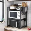 Kitchen Rack 2-3 Layers Of Metal Spice Storage Rack Load-bearing 100kg Home Microwave Oven Shelve