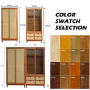 Koala Japanese Style Solid Wood Wardrobe Home Bedroom Wicker Sliding Door Wardrobe Flat Simple Large