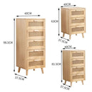 Koala Solid Wood Rattan Storage Cabinet Home Chest Of Drawers Bedroom Bedside Table Japanese Locker