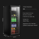 Bar Single Door Small Refrigerator Home Living Room Office Transparent Beverage Fresh Tea 118l