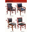 Solid Wood Office Leather Four-legged Backrest Armrest-free Mahjong Conference Room Chair Wooden