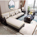 New Chinese Solid Wood Sofa Combination Zen After The Modern Minimalist Chinese Style Living Room