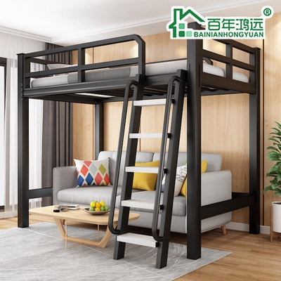 Loft Bed Frame Iron Bed Loft Bed Thickened Reinforced Material Loft Bed Apartment Student Dormitory