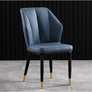 DF Leather Dining Chair Waterproof Nordic Chair With Gold Legs Wear-resistant Iron Stool Backrest