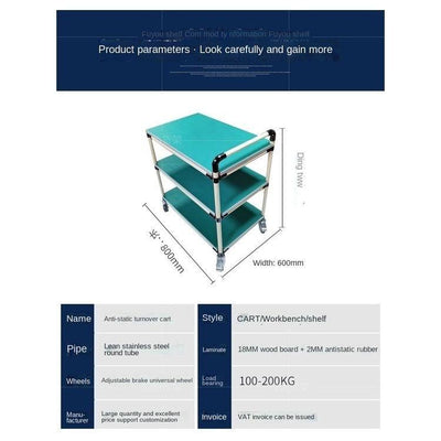 Syezyo Anti-static Foldable Trolley Tool Trolley Cart Rack Workshop Multi-layer Material Weekly