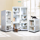 RUNPET Cat Condo Solid Wood Cat House Cage Oversized Luxury Cat Villa Breeding Room Pet House