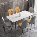 Nordic Slate Dining Table And Chair Set Light Luxury Matte Sintered Stone Dining Table Household