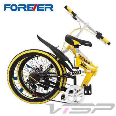 Forever Foldable Mountain Bicycle 7 Speed Shimano Accessories 22 Inch Dual Shock Trail Folding Bike