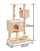 Large and Medium-sized Solid Wood Sisal Climbing Cat's Nest Wooden Four Seasons Universal Scratch