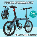 Fiido Foldable Bicycle 20 Inch 7 Speed Electric Bike 36V Detachable Lithium Battery Electric Assist