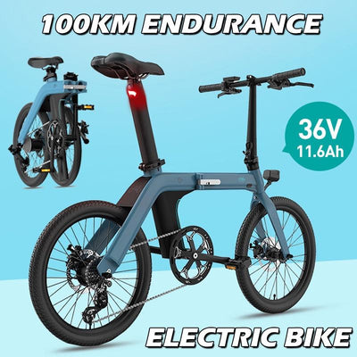 Fiido Foldable Bicycle 20 Inch 7 Speed Electric Bike 36V Detachable Lithium Battery Electric Assist