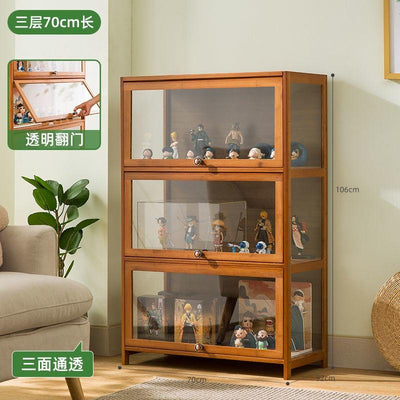 Cabinet Hand-made Display Stand Lego Acrylic Transparent Storage Cabinet Solid Wood Dust-proof