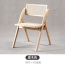 Dining Chair Solid Wood Nordic Rattan Armchair Solid Wood Vintage Style Backrest Furniture Rattan