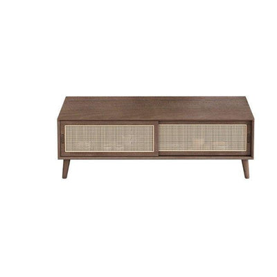 GH Tv Console Cabinet Solid Wood Coffee Table Rattan Storage Cabinet Combination Living Room Nordic