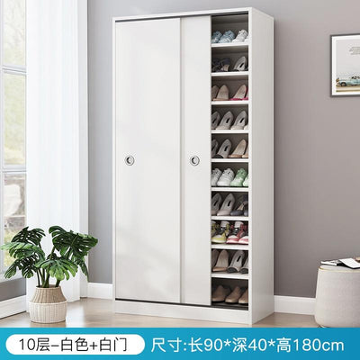 Shoe Rack Home Entrance Simple Modern High Vertical Sliding Door Shoe Rack Balcony Storage Solid