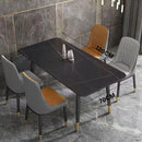 Y&U Nordic Rock Slab Dining Table And Chair Set Light Luxury Dining Chair Household Marble Dining