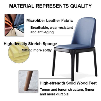 ODINF Solid Wood Dining Chair Home Chair Microfiber Leather Surface Leisure Chair Hotel Restaurant