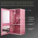 Cage Villa Luxury Home Apartment Double-deck Large Size with Toilet House Glass Cat Cabinet Solid