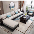 New Chinese Solid Wood Sofa Combination Zen After The Modern Minimalist Chinese Style Living Room