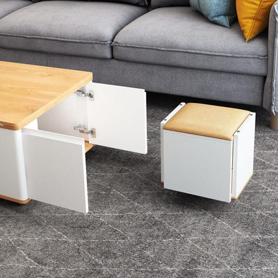 Folding Lift Coffee Table Dining Table Simple Multifunctional Storage Foldable Table With Wheels