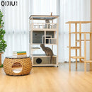 RUNPET Wooden Cat Cage Villa Solid Wood Cat House Oversized Free Space Cat Cabinet