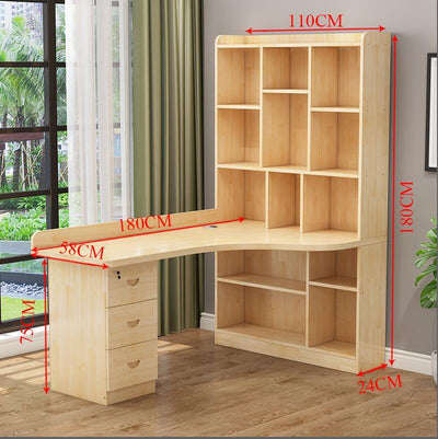 IN STOCK Solid Wood Bookshelf Combination Corner Children's Learning Home Student Computer Desktop