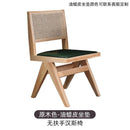 Dining Chair Solid Wood Nordic Rattan Armchair Solid Wood Vintage Style Backrest Furniture Rattan