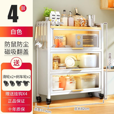 (EIYI) Metal Kitchen Cabinet With Wheels Multi-layer Storage Cabinet Multifunctional Kitchen Storage