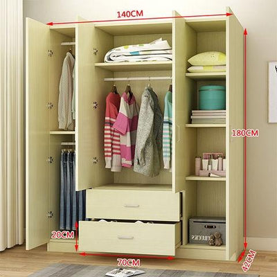 Wardrobe Simple Modern Self-assembly Storage Dormitory Board Wooden Children's Cabinet Bedroom with