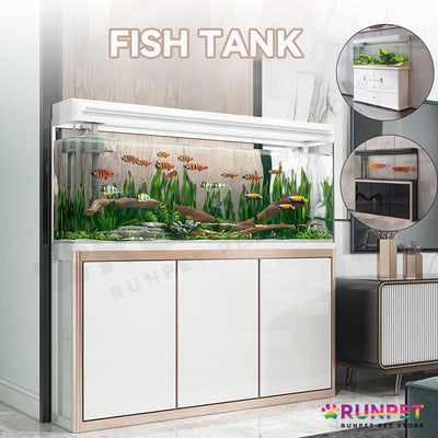 RUNPET Fish Tank Self Cleaning with Cabinet / Aquarium Light 60/80/100/120CM