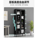 Bookshelf Cabinet Living Room Dustproof Bookshelf Wrought Iron Glass Door Bookcase Home Floor