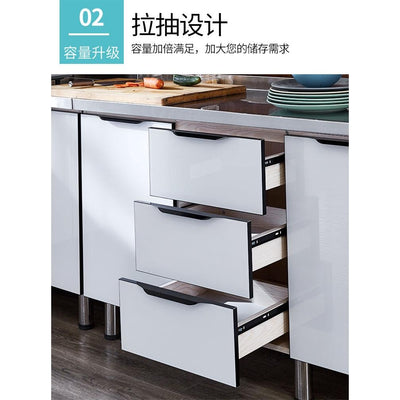 Simple stainless steel economical hearth integrated assembly kitchen cabinet household for renting