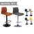 Bar Stool Modern Simple Backrest Lifting Rotary Bar Chair Adjustable Bench PUB / CAFE Metal Base