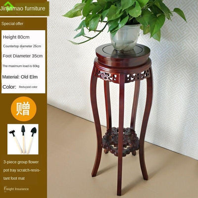 SENBIJU Chinese Stand Solid Wood Living Room Ground Green Rose Spider Flower Pot Bonsai Shelf