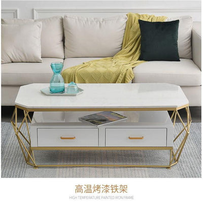 Tea Table Nordic Small Family-sized Marble Coffee Table Modern Simple Living Room Rectangular Coffee