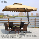 Baojing outdoor tables and chairs with umbrella courtyard leisure furniture garden iron balcony