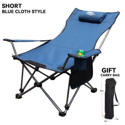 WONZOM Outdoor Foldable Chair Casual Portable Field Camping Chair Arm Chair Recliner Lounge Chair