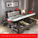 Nordic Bed Storage Cabinet Bed 1.35/1.5m/1.8M Bedroom Double Bed King Size with Side Drawer