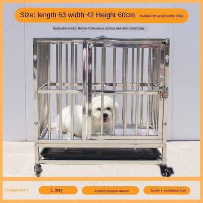 2020 Large Bold Stainless Steel Folding Golden Hair Haschsi Samoya Dog Indoor With Toilet Pet Cage