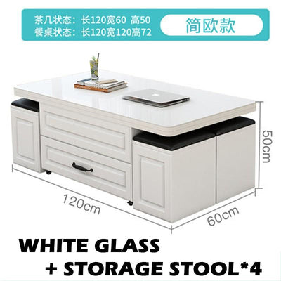 Foldable Dining Table Marble Table Top Small Apartment Home Retractable Coffee Table Folding Table